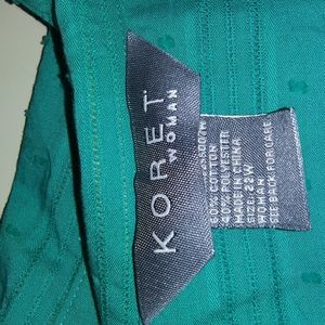 Koret 22x green blouse top botton down shirt